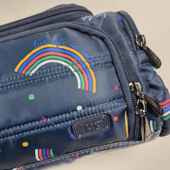 LUG Mini Trolley Cosmetic Bag Rainbow dots luggage Case Travel Pouch Pockets - Picture 4 of 16